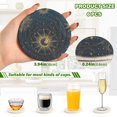 thumbnail image 5 of 6 Pcs Drink Coasters with Holder 3.94in Woven Coasters for Drinks Mysterious Celestial Pattern Coaster Set for Protection Table, 5 of 7