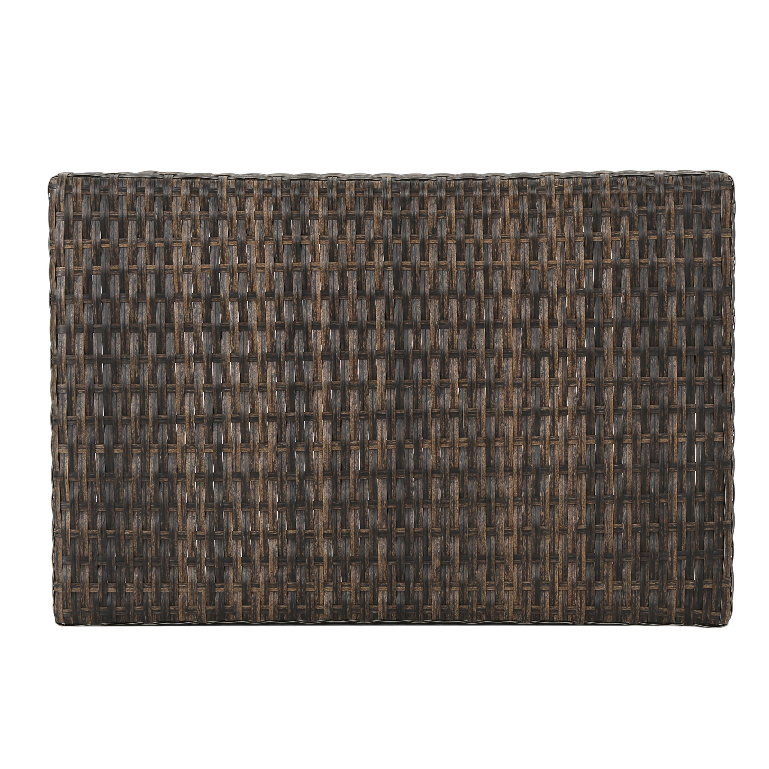 Outdoor Wicker End Table with Aluminum Frame, Mixed Mocha