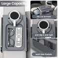 thumbnail image 4 of Couch Cup Holder Tray, Silicone Sofa Armrest organizer with Assesory Side Pockets for storage Remotes, Cell-phone,Tablet or Snack, Anti-Spill and Anti-Slip Couch Drink Holder Caddy(Gray), 4 of 6