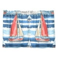 thumbnail image 7 of Yayeee Kitchen Curtains Tier Pair Light Filtering 27"x36" Rod Pocket Short Cafe Window Panel, Red Sailboats, 7 of 7