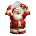 thumbnail image 2 of Mens Christmas Hawaiian Shirt Casual Button Down Shirts Funny Santa Claus Printed Blouse Short Sleeve Pullover Christmas Tree Sweatshirt Xmas Party Holiday Shirt Festive Santa Tops, S-5XL, 2 of 5