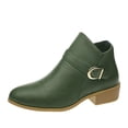 thumbnail image 2 of Women‘s Wide Width Ankle Boots, Pointed Toe Chelsea Boots with Low Heel and Soft Lining, Stylish & Comfortable Boots for Extended Wear Green 43, 2 of 6