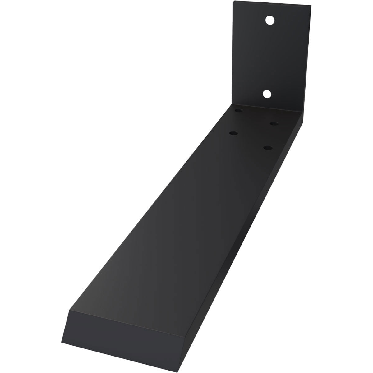 Ekena Millwork 2 1/2"W x 12"D x 4"H Hidden Support Steel Heavy Duty Bracket w/ Back Plate, Powder Coated Black