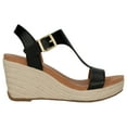 thumbnail image 4 of KENNETH COLE Womens Black T-Strap Moisture Wicking Breathable Ankle Strap Adjustable Strap Reaction Card Round Toe Wedge Buckle Espadrille Shoes 8.5, 4 of 5