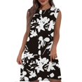 thumbnail image 4 of Womens Summer Dresses 2026 Beach Cover Up Casual Sleeveless Floral Print Tank Loose Sundress with Pocket Light Brown L, 4 of 7