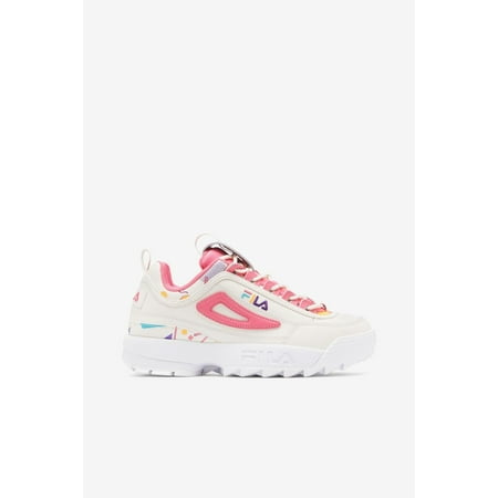 FILA Women's Disruptor II Sneaker Gardenia/Scuba Blue/Bubble Gum - 5XM01764-149