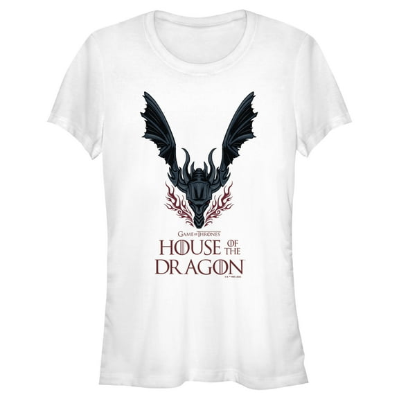 Junior's Game of Thrones: House of the Dragon Fire-Breathing Dragon Logo  Graphic Tee White Small