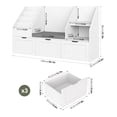 thumbnail image 2 of Homfa Kids Bookshelf with Reading Nook & 3 Movable Drawers, 2 Cube Bookcase with 4-Tier Book Racks, Toy Storage Organizer for Playroom Bedroom, White, 2 of 9