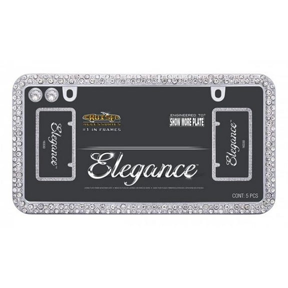 Elegance Diamond Bling Chrome License Plate Frame