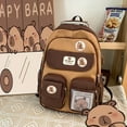 thumbnail image 1 of Capybara Backpack WhiteBackpack Plush Schoolbag Cartoon Soft Funny Animal Large Capacity Stuffed Unisex Aesthetic Backpacks (39), 1 of 7