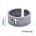 thumbnail image 2 of PAMTIER Men's Stainless Steel Domineering Vintage Classic Cut Out Scripture Cross Crucifix Biker Open Ring Comfort Fit Silver Size 14, 2 of 6