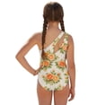 thumbnail image 3 of Xoenoiee Rose Flower Pattern Girls Swimsuit One Piece Bathing Suit with Mesh Cover Up, Tummy Control Swimwear Summer Outfits with Adjustable Strap, Size 9-10 Years, 3 of 7