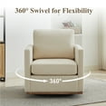 thumbnail image 6 of Tynzuro Set of 2 Mid-Century Swivel Accent Chairs with Pillow for Living Room, Chenille, Beige, 6 of 8