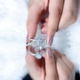 thumbnail image 5 of Rosec Jewels Lab Grown Diamond Flower Engagement Ring for Women, EF-VS Quality - with Jewelry Box, 18K White Gold, US 7.00, 5 of 9