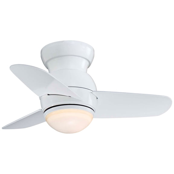 Ceiling Fan With Light Kit In Traditional Style 11 Inches Tall By 26 Inches Wide-White Finish-White Blade Color Minka Aire Fans F510l-Wh