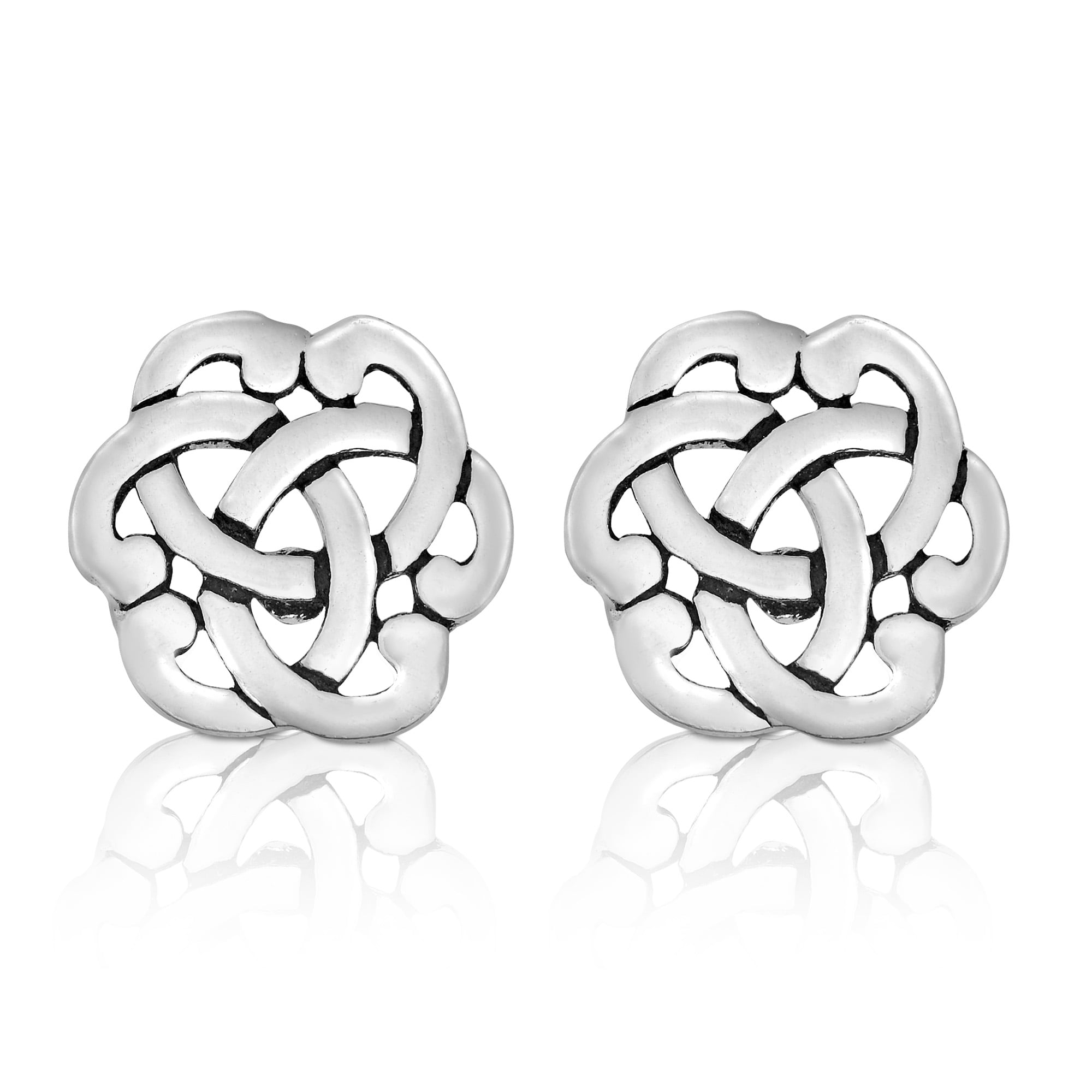 Interlocking Celtic Knot Sterling Silver Stud Earrings - Walmart.com