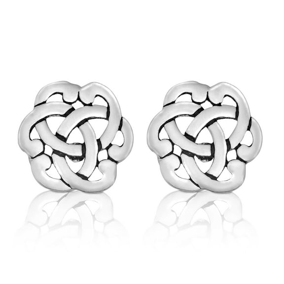 Interlocking Celtic Knot Sterling Silver Stud Earrings