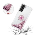 thumbnail image 5 of Funda para Samsung Galaxy S21 Plus 5G con Brillo Líquido Flotante, Purpurina, Parachoques y Anillo Giratorio Soporte, 5 of 5
