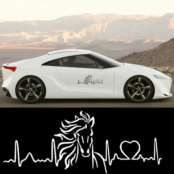 Walbest Car Auto Adhesive Window Door Horse Heartbeat Love Decal Sticker Decoration