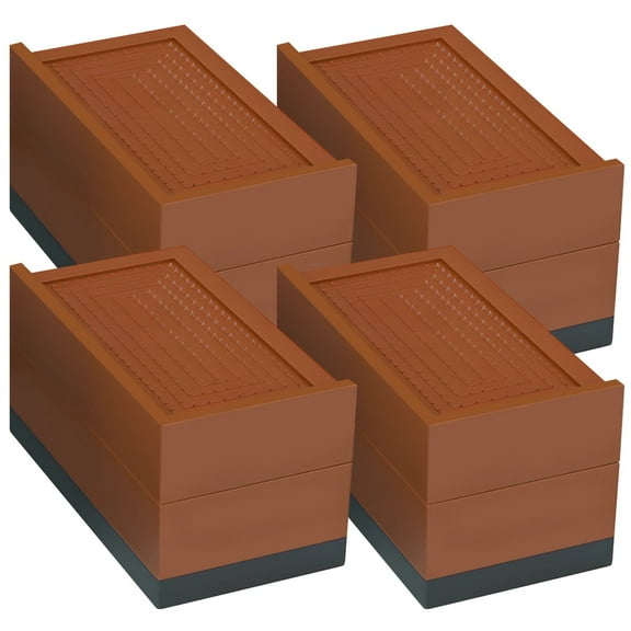 4 Pack Heavy Duty Adjustable Furniture Risers - Stackable Bed & Couch Leg Lifters up to 7.5in, Non-Slip Dorm Bed Risers for Couch, Sofa, Bed, Tables, Chairs, Supports 1300 lbs
