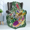 thumbnail image 4 of Cartoon Soft Flannel Fleece Throw Blanket, Hand Drawn Doodle Monsters with Rainbow Flowers and Animals Pattern, Cozy Plush for Indoor and Outdoor Use, 50" x 60", Multicolor, by Ambesonne, 4 of 5