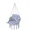 Blue + Cream White + White + Cotton + Polyester + Steel+3, variant on YANGXUN Dark Gray Macrame Hanging Chair Weather Resistant Polyester Cotton Cushioned Swing with Strong Steel Suspension System