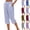 #03 Light Blue, variant on Womens Buttoned Split Hem Cotton Linen Capri Pants Elastic Waist Drawstring Loose Fit Cropped Trousers Casual Pants , #03 Wine, M