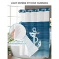 thumbnail image 4 of No Hook Cloth Fabric Shower Curtain with Snap in Liner, Nautical White Anchor Waterproof Shower Curtains Set with See Through Top Window, Blue Gradient Ocean Abstract Bath Curtains Shower 72"x96", 4 of 6