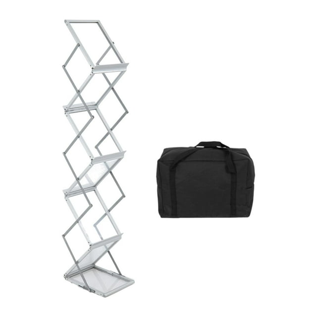 Revistero plegable, expositor de folletos, decoración de aleación de aluminio, soporte de revista portátil organizado para librerías del hogar Con bolsa