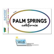 Palm Springs, CA - California - Rainbow - City State - Oval Laminated Sticker