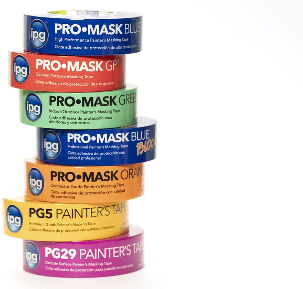1-Roll of 1-1/2” IPG PG29-1560 ProMask Painter’s Low Tack Premium Paper Masking Tape