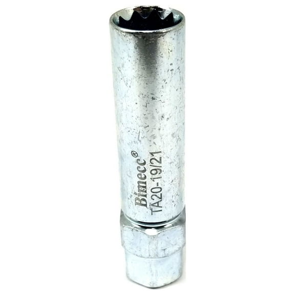 Bimecc TA20-19/21 10-Spline Lug Nut Tool Key, Passenger with 3/4" and 13/16" Hex Drive
