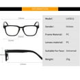 thumbnail image 2 of Personalized Red Floral Square Oversized Black Reading Glasses 1.50 for Men and Women, Fashionable Trendy Presbyopic Glasses Spring Hinge Readers +1.50, 2 of 5