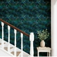thumbnail image 2 of S4Sassy Peel and Stick Wall Covering, Outline Floral Leaf Print Removable Walls Wrap - Blue Instant Wall Makeover Mural for Bathroom, Closet Interior - Self-Adhesive Wallpaper Vinyl - 25"x60", 2 of 9