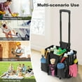 thumbnail image 4 of Rolling Cleaning Caddy Bag with Detachable Trolley, Professional Portable Large Cleaning Bag with Wheels, Wearable Cleaning Supply Bag on Wheels for Housekeepers, Black, 4 of 7