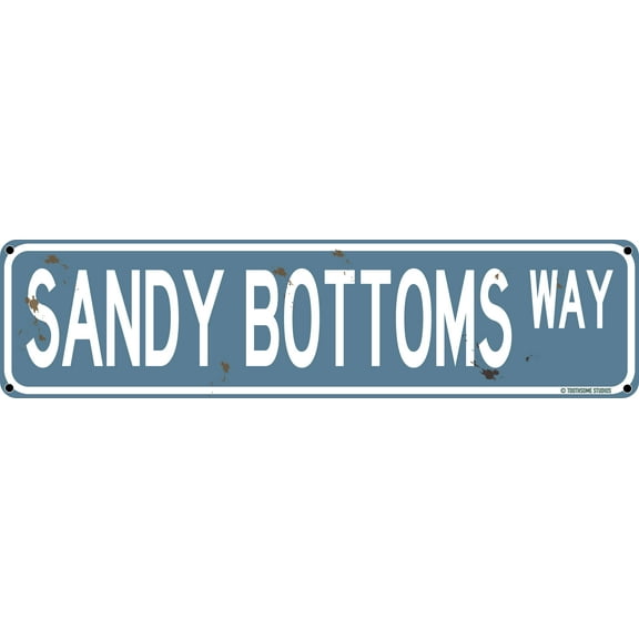 Sandy Bottoms Way Beach Theme Street Sign 16" x 4" Funny Tin Sign Shore Home Decor