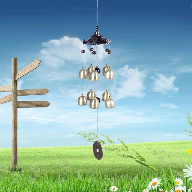 Metal 10 campanas cobre viento carillón jardín patio colgante decoración regalo