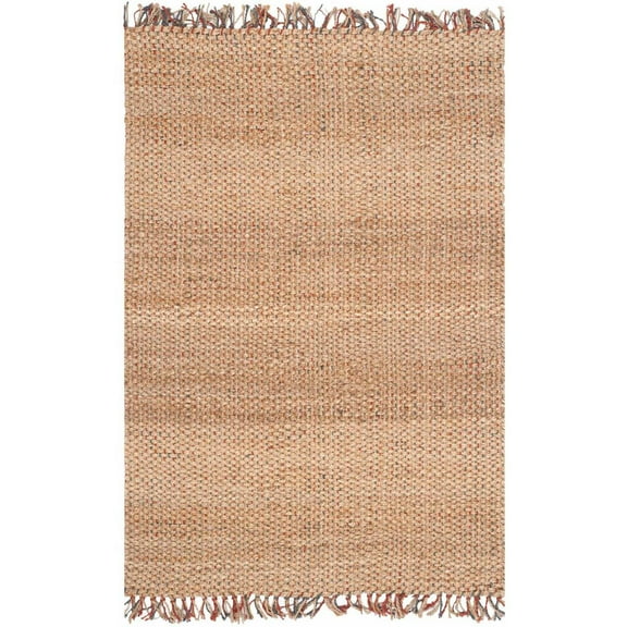 SAFAVIEH Natural Fiber Gale Braided Jute Area Rug, Natural/Multi, 6' x 9'