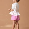thumbnail image 3 of Kid Girls Boys Clothes Shorts Set 2 Piece Outfits Summer Casual Short Sleeve Top and Shorts Set for Girls Pink A 5-6 Years, 3 of 6