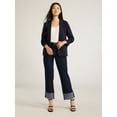 thumbnail image 2 of Scoop Women's and Women’s Plus Relaxed Ultimate ScubaKnit Blazer with Scrunch Sleeves, Sizes XS-4X, 2 of 5
