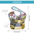 thumbnail image 2 of Bingfone Mess-Proof Baby Bib - Waterproof Bib for Baby Boy or Girl with Food Catcher Pocket, Unisex-Dreamy Mushroom House, 2 of 6