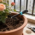 thumbnail image 4 of Horticultural Hand Rake Quenched Steel | Heavy Duty Rust-Resistant Garden Tool | Fiber Reinforced Handle | 28x11cm Black | Flower, Vegetable, Potted Plant, Weeding | Durable Landscaping Cultivator, 4 of 6