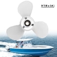 thumbnail image 2 of Boat Outboard Propeller 9 7/8 x 14 Aluminum compatible for 20-30 horsepower 664-45952-00-EL Marine Propeller 10 Spline Tooth 3 Blades, 2 of 7