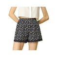 thumbnail image 1 of INSPIRE CHIC Shorts à Taille Élastique avec Dentelle Imprimée Florale pour Femmes, 1 of 4