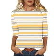 thumbnail image 2 of mfyjkho Tops Para Hacer Ejercicio Para Mujer, Camiseta Con Estampados De Moda Para Mujer, Blusa De Manga 3/4, Cuello Redondo, Informal Tops Para Hacer Ejercicio Para Mujer Xxl, 2 of 5