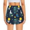 thumbnail image 2 of Lsque Space and Animals Printed Women's Running Shorts with Liner Pockets,Elastic Quick Dry Workout Athletic Gym Yoga Shorts,Womens High Waist Shorts-X-Large, 2 of 9