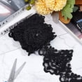 thumbnail image 4 of Polyester Lace Trim Embroidery Flower Lace Ribbon with Plastic Imitation Pearl Beads for Garment Accessories Black 5~5-1/8 inch(128~130mm), 4 of 7