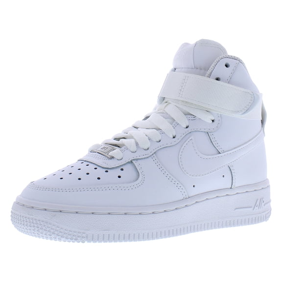 Nike Air Force 1 high LE Leather GS Girls Shoes Size 1, Color: White/White/White