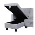thumbnail image 3 of Han 83 Inch L Shape Sleeper Sectional Sofa, Reversible Chaise, Light Gray - Saltoro Sherpi, 3 of 5