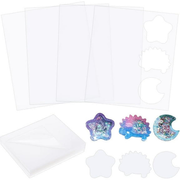 50PCS Resin Shaker Films 2.5x3.2 Inch Plastic Sealing Protective Films Rectangle Shape Sealing Film Shaker Mold Seal Films for Silicone Resin Shaker Molds DIY Crafts for DIY